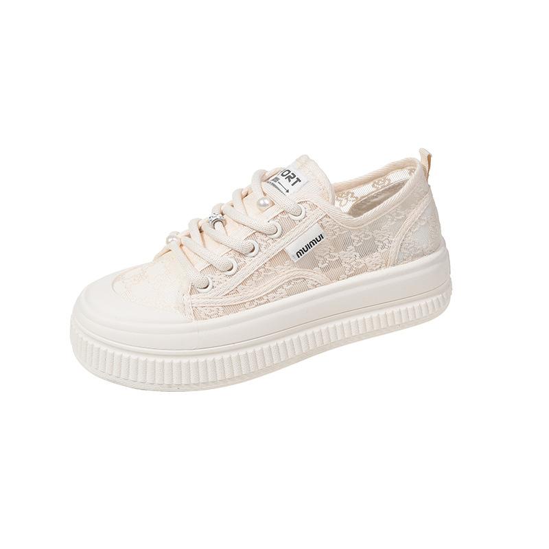 

Mesh breathable little white shoes women s 2025 new summer versatile hollow thin lace casual sports net shoes summer 40