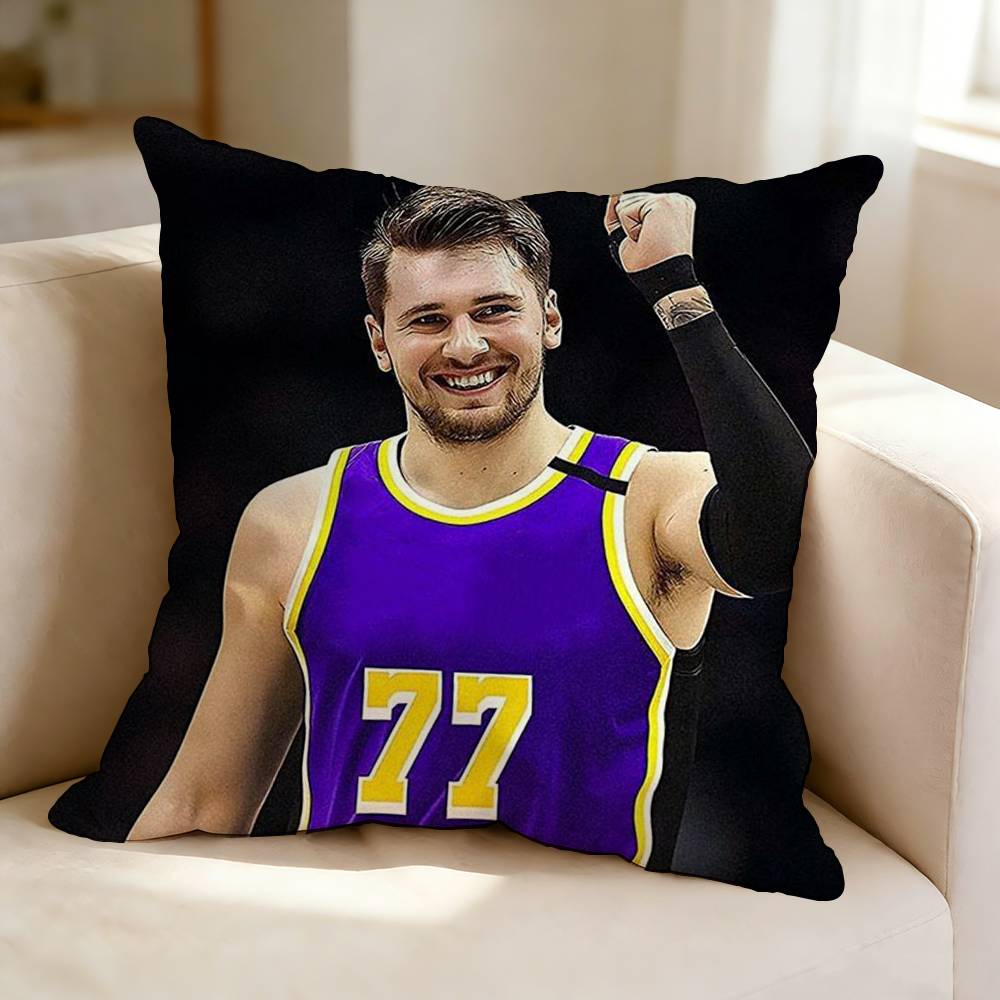Basketball star LLuka Doncic  Square DoubleSided printed Pillow Case Bedroom Bedside Pillow Sofa Cushion Cover