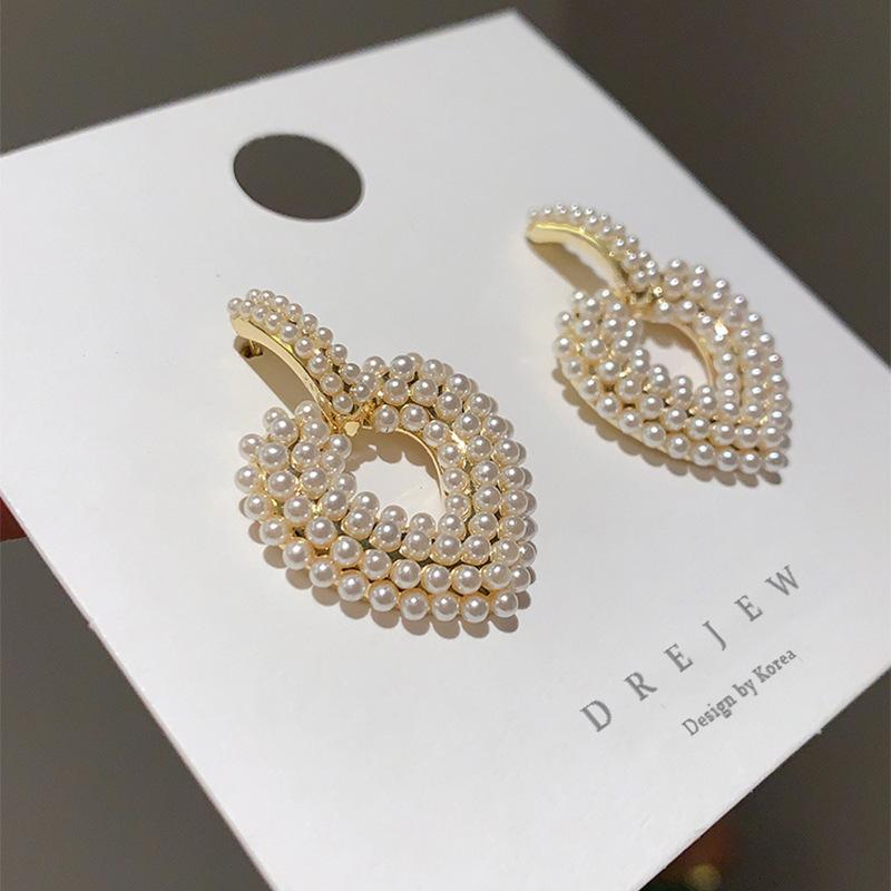 

Женские висячие серьги в стиле знаменитостей со сладким жемчугом и персиковым сердцем, модные роскошные ювелирные изделия, необычные серьги