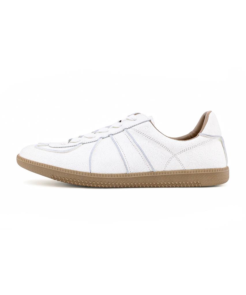 Yase Reverse Vintage Leather German Army Sneakers White