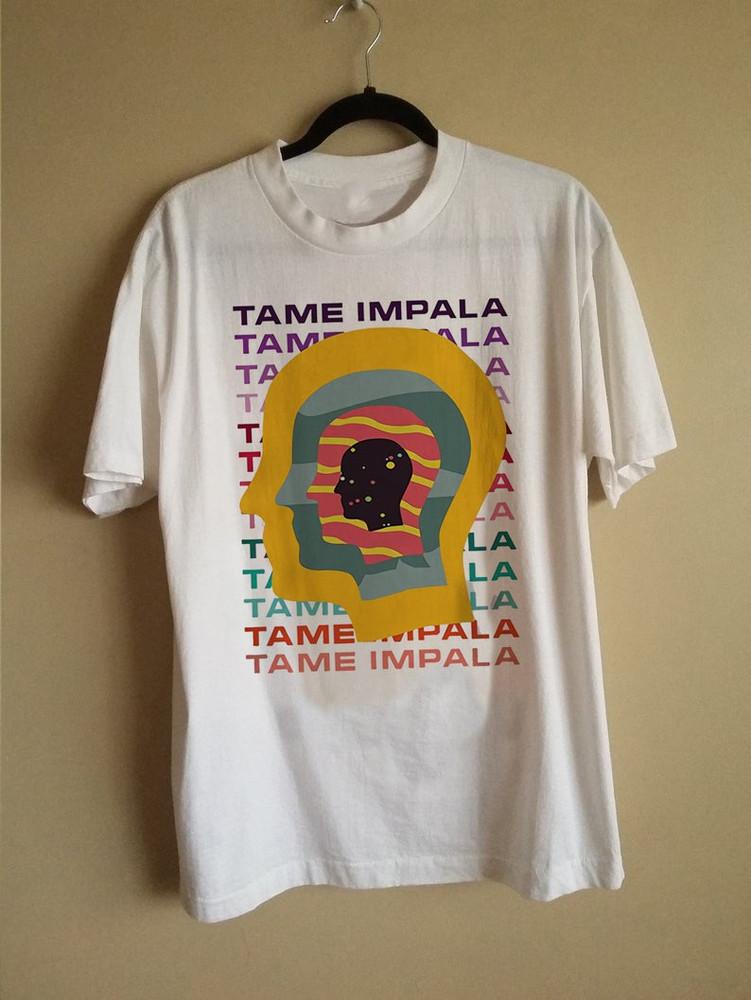 

Редкая футболка Tame Impala, перепечатка, подарок для фаната, белая, все размеры, унисекс, для мужчин и женщин L