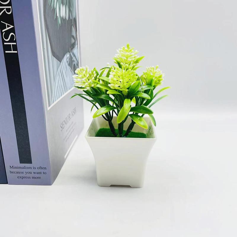 Orchid Simulation Potted Plastic Fake Flower Furniture Living Room Ornaments Car