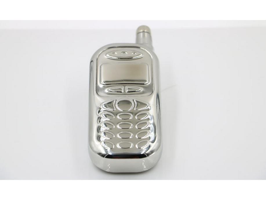 Recipient metalic de buzunar din oțel inoxidabil, în formă de telefon mobil retro, cu finisaj oglindă, 3 oz