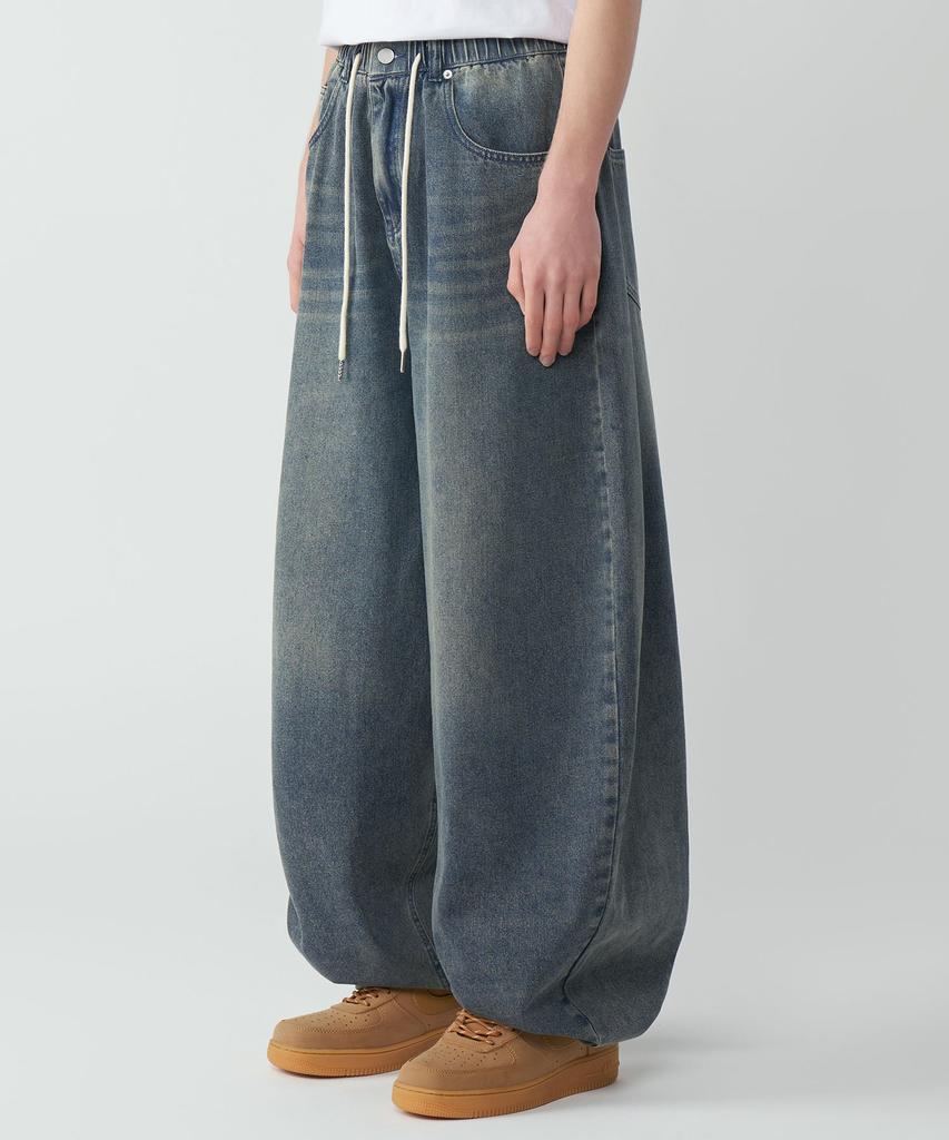 UNTAPPED STUDIO Vintage Front Wash Wide Balloon Denim Pants 4 Colors