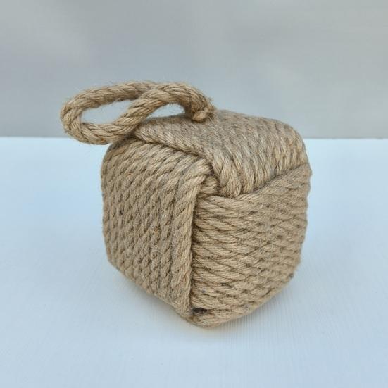 Weighted Door Stopper Heavy Sand Filled Door Stop with Handle Home Office Indoor Decorative Handmade Cotton Rope Ball Floor Doorstop
