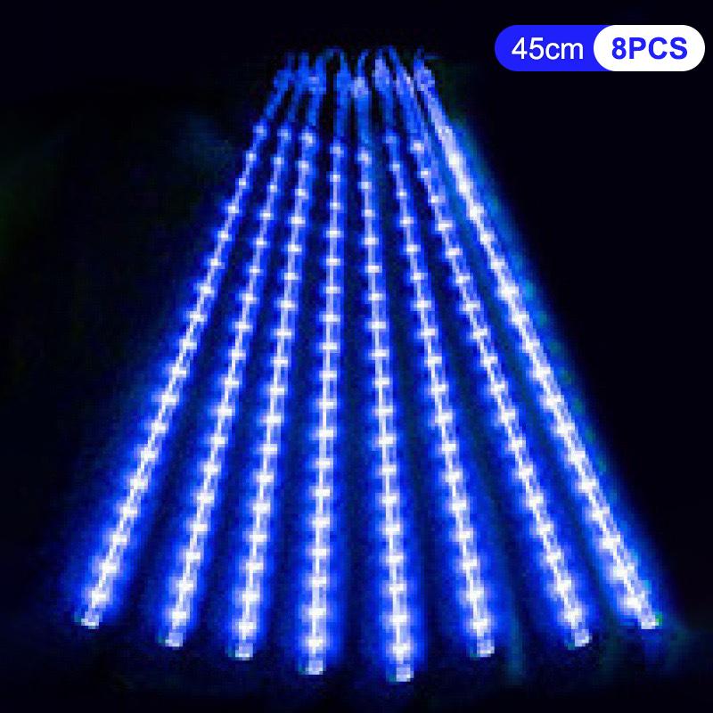 Solar Meteor Shower Rain Lights Led Outdoor Waterproof Icicle Fairy String Lights For Home Garden 8