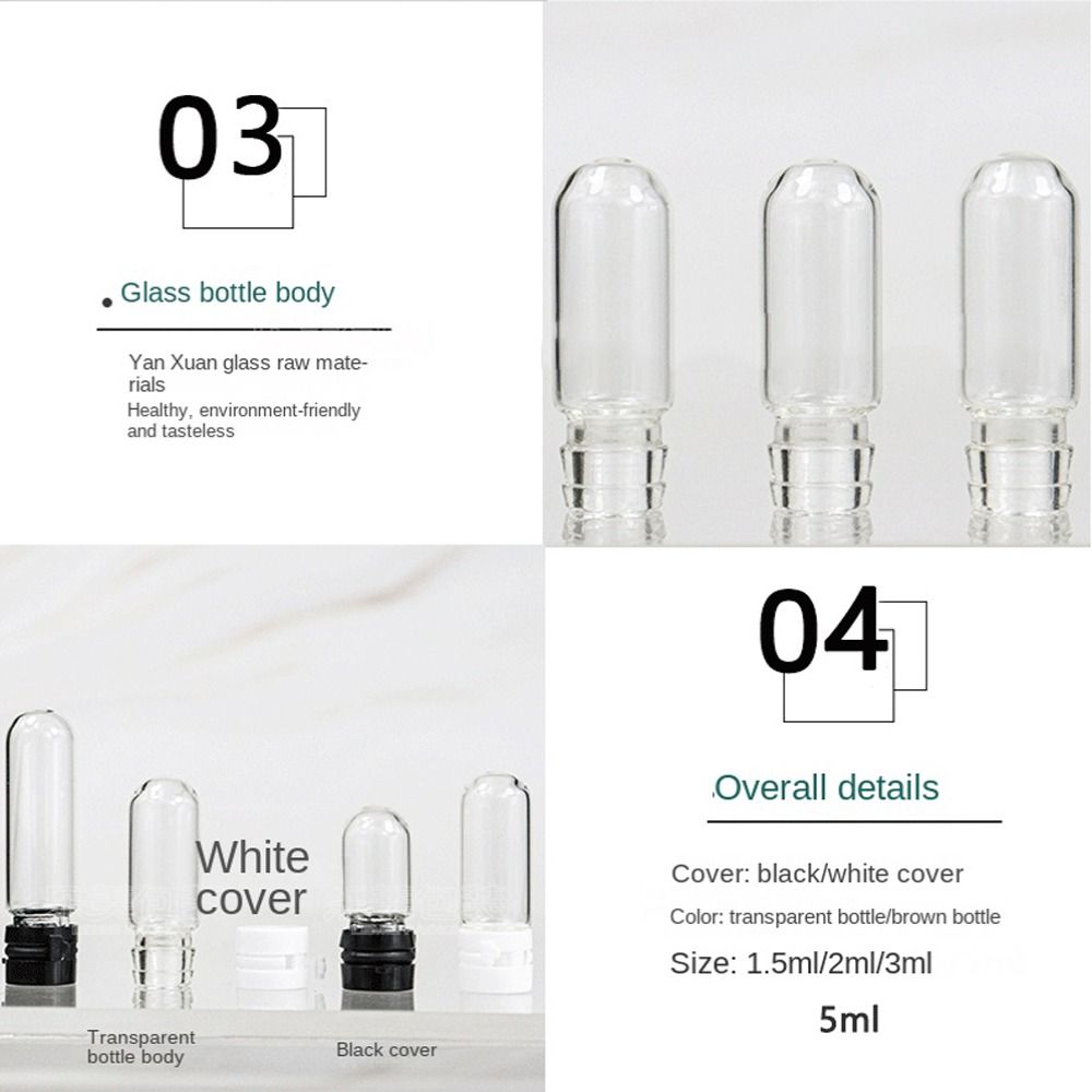 Cap Essential Oil Bottle Round Bottom Bottle Mini Refillable Bottle Glass Test Tube Perfume Bottle