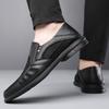 Breathable Cool Summer Mesh Leather Slip On Shoes Men Business Casual Soft Light Lazy Shoes Men Slip-On Hollow Out Loafers Shoes