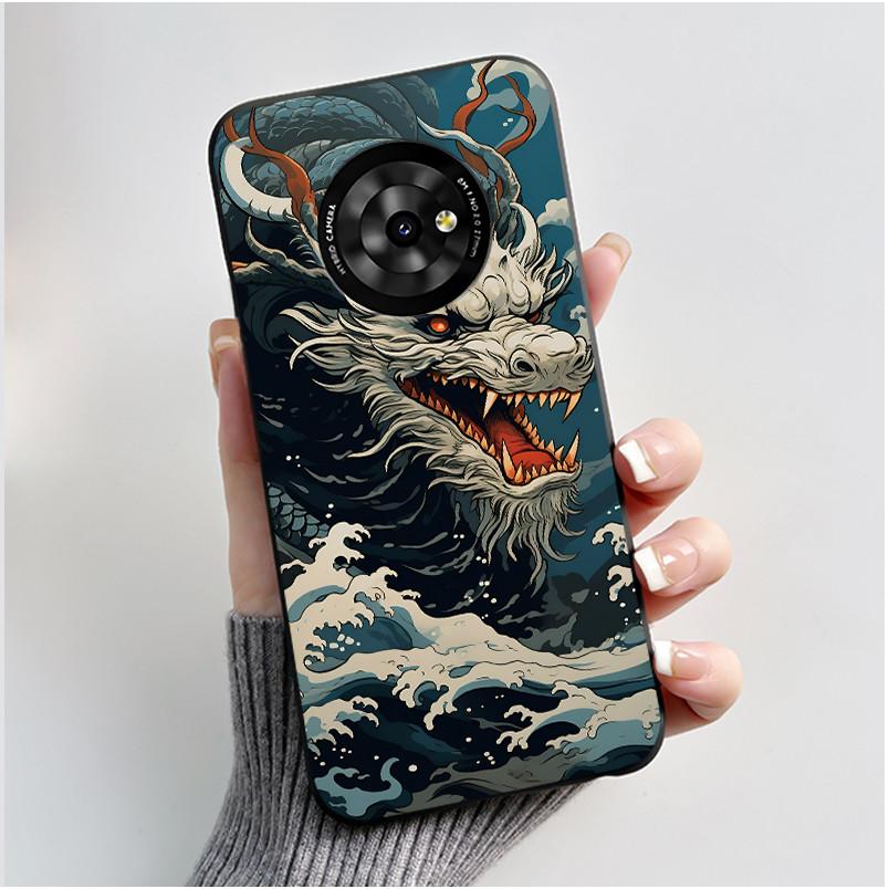 New Unique Cartoon Design Soft Silicone Black Casing For TCL Suixuetang M1 Fluffy Kitten Pattern Shockproof Protective Cover
