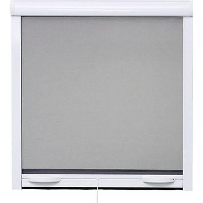 Window Mosquito Net L125 X H145 Cm In White Lacquered Aluminum - Can Be Cut In Width and Height.