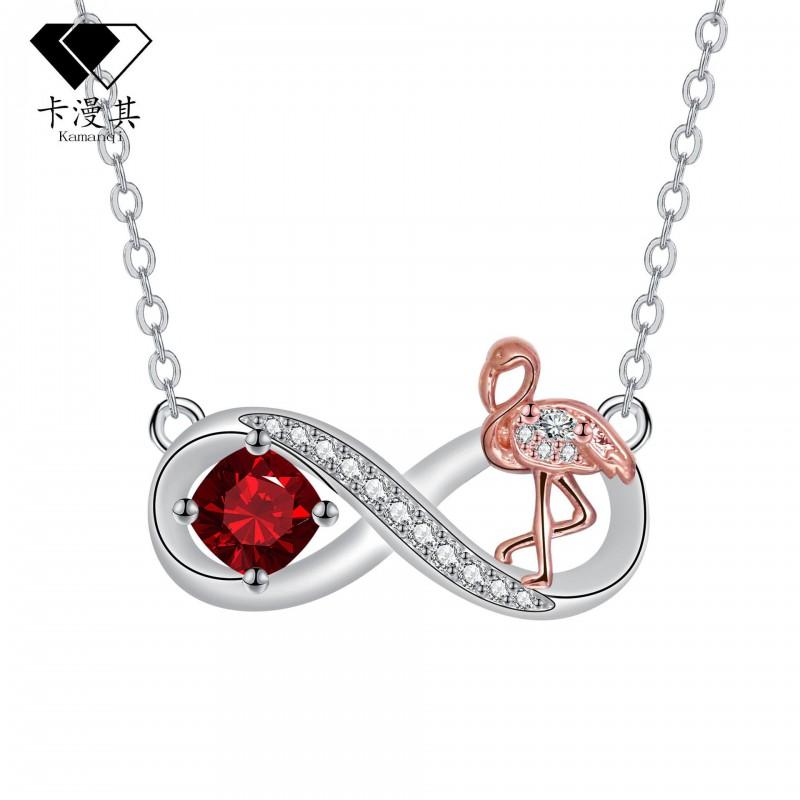 Minimalist Animal Pendant Necklace Women Rose Gold Infinity Symbol Bird Design Cross Chain Fashion Jewelry Gold-plated