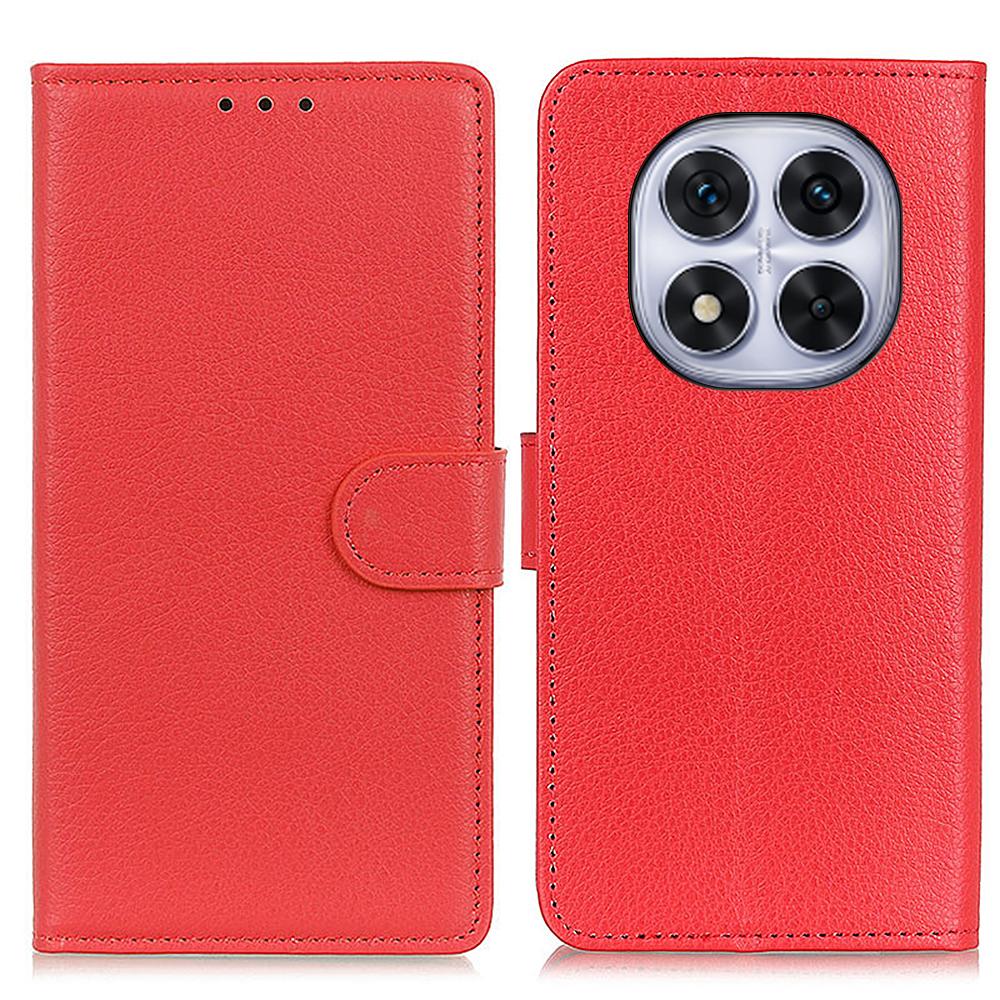 

Чехол-кошелек для Xiaomi Redmi Note 14 Pro 5G/Poco X7 5G из ПУ кожи с текстурой личи Red