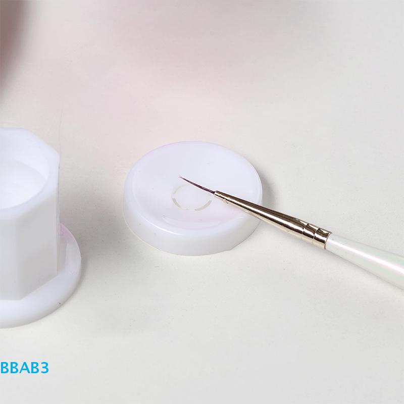 Mini Plastic Octagonal Powder Liquid Nail Cup Wiyh Cap Nail Brush Cleaning Tools Liquid Power For Mixing Bowl Brush Holder Dish