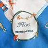 HERMES Flies silk Calle 90 scarf blue silk Used