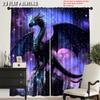 2pcs Mystic Dragon Printed Curtains Room Darkening Polyester Rod Pocket Drapes Window Decor for Living Room Home Decor