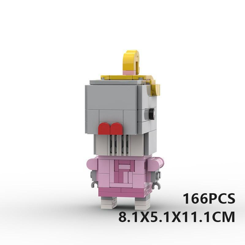 Domestic Building Block Compatible With Spongebob Squarepants Series Square Head Boy Children'S Educational Diy Assembly Set Gift