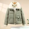 Cotton Coat Women's Short Lapel Loose Cotton Jacket Winter Thickened Fashionable Lamb Wool Coat Small Person Cotton Coat