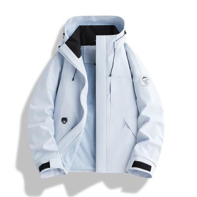 The latest physical spring and autumn single clothes jacket men's and women's windproof and waterproof outdoor mountaineering suit hooded jacket