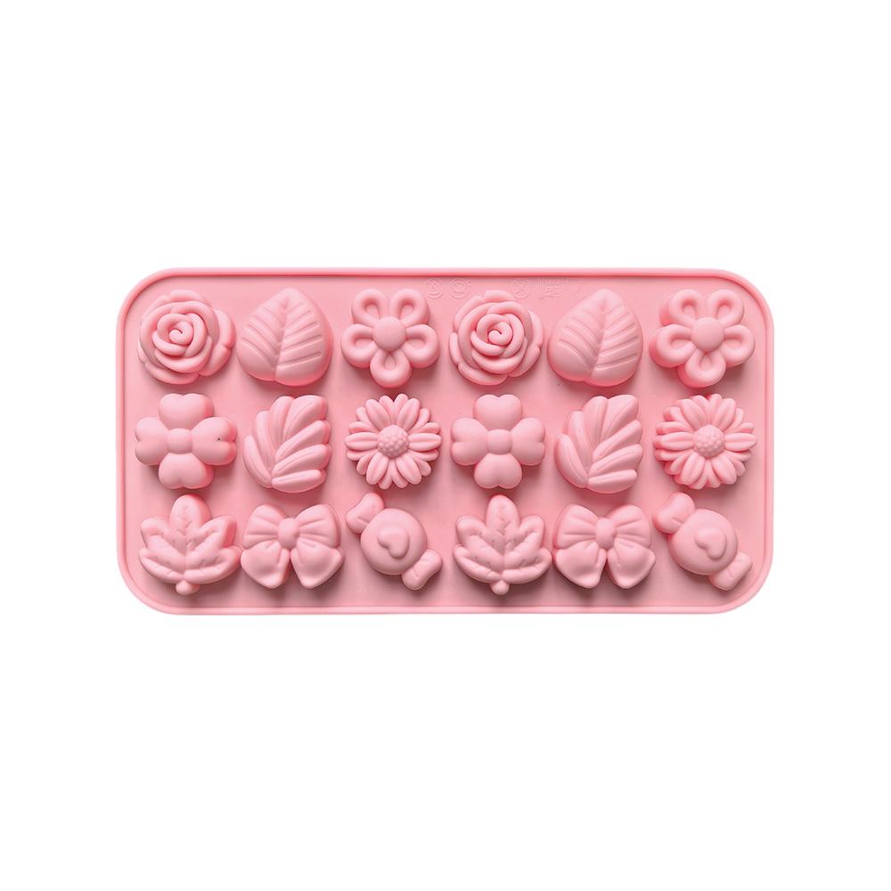 

Форма для 18 конфет в виде листьев и цветов, силиконовая, антипригарная, для самостоятельного изготовления мармелада, шоколада, конфет