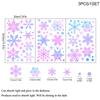 3Sheets Glow In The Dark Snowflake Window Stickers DIY Car Luminous PVC Decal Christmas Home Wall Decoration New Year Party Gift