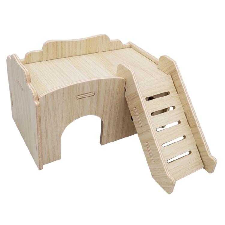 Hamster Villa Wood Villa Natural Solid Wood Resting Nest for Hamster Cage 1