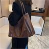 Vintage Red Womens Tote Bag Athletic Casual Fashion Large Capacity Leather Shoulder Bag Shopper Harajuku Simple Handbag