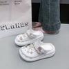 Little Fairy Pearl Chain Thick-soled Hole Shoes Female Summer Crystal Butterfly Eva Bag Head Drag Cool Slippers
