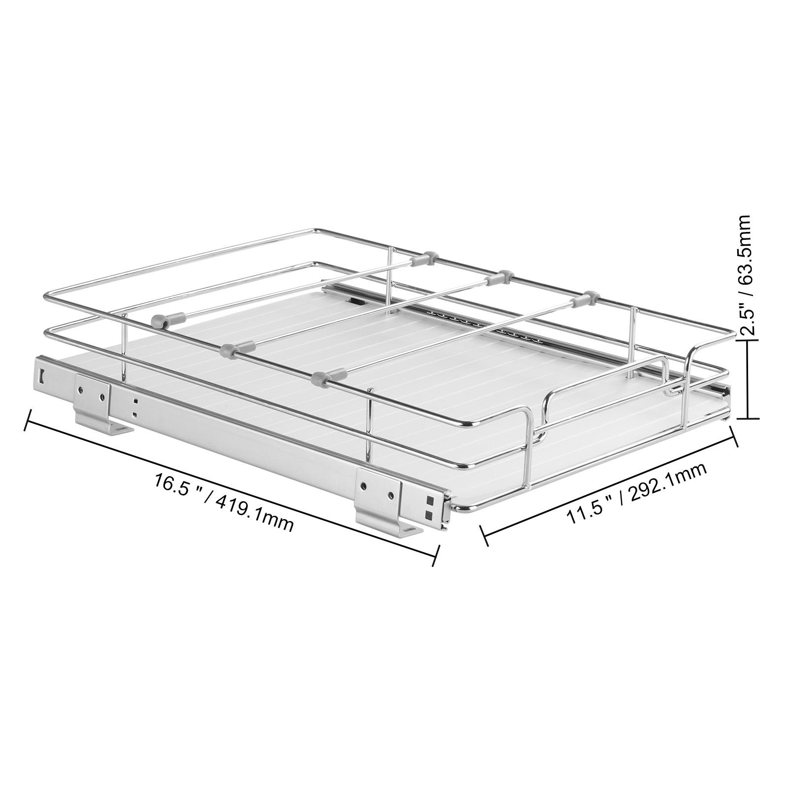 

SucceBuy Pull Out Cabinet Organizer, Chrome-Plated Steel Roll Out Drawers, Sliding Drawer Storage for Inside Kitchen Cabinet