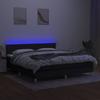 Box Spring Bed with Mattress & LED Black 160 x 200 cm Fabric