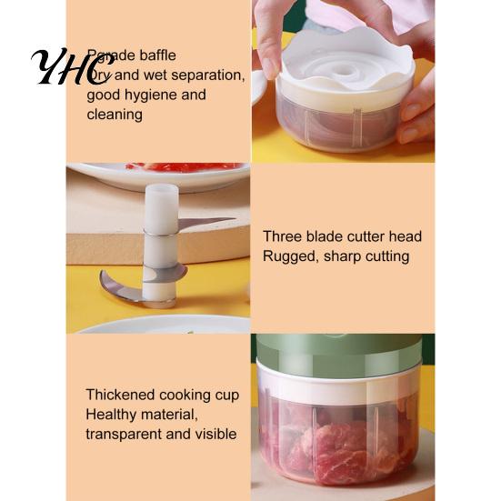 Kitchen Supplies Electric Garlic Press Wireless Water-proof Plastic Simple Gadget Operation Meat Grinder Tools Blender