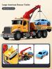 Children's Trailer Toy Transport Flatbed Truck Large Crane Crane Road Rescue Car Boy Car Toy Birthday Gift