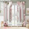 Curtain Set Print Pink Rose Arch Column Durable Polyester Without Rod Gifts Use Living Room Bedroom Home Curtains Of 2 Made Great Decor