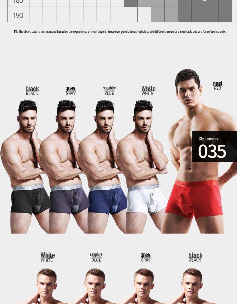 Boxeri bărbați din plasă de mătase de gheață cu suport pentru scrot și separare în formă de U