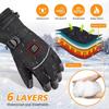 Heated Gloves for Men - Rechargeable Electric Battery Heated Gloves for Men and Women Touchscreen Winter Thermal Glove with 3 Heating Levels
