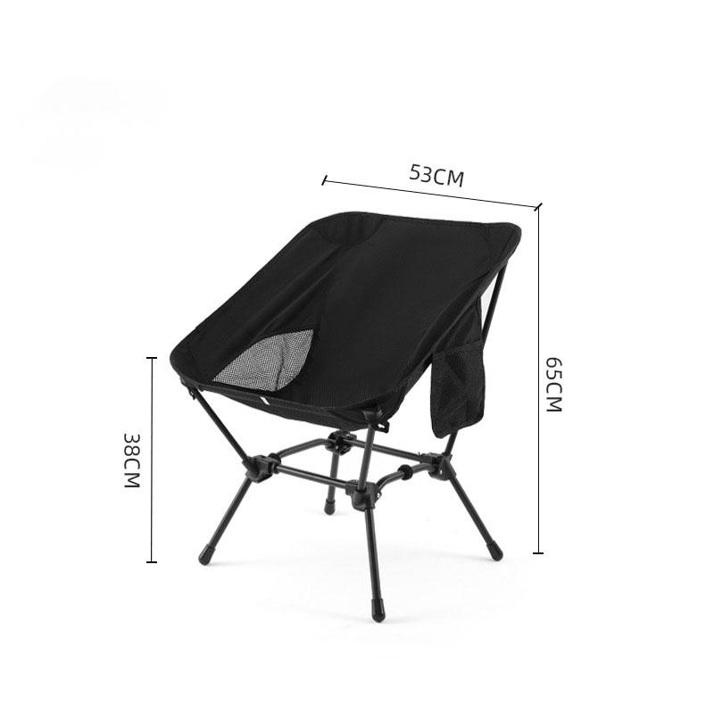 Foldable Moon Camping Chair Aluminum Lightweight Portable Quad Frame Beach Chair Ergonomic Backrest for Picnic Fishing Outdoor