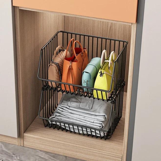 Kitchen Storage Rack, Floor To Floor, Multi-layer Household Movable Cart, Fruit and Vegetable Basket Snack Toy