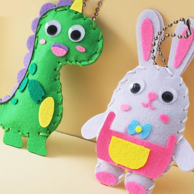 Childrens Nonwoven Fabric Sewing Craft Set Safe Cotton Educational Toy For Creative Bag Design And Motor Skills