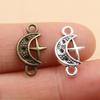 10x18mm Natural Moon Star Alloy Charm Connector for DIY Jewelry