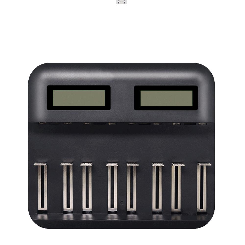 Multifunkční nabíječka 8 slotů LCD displej USB chytrá nabíječka baterií pro AA AAA SC velikost CD dobíjecí baterie 1,2V Ni-MH Ni-CD Rychlá nabíječka