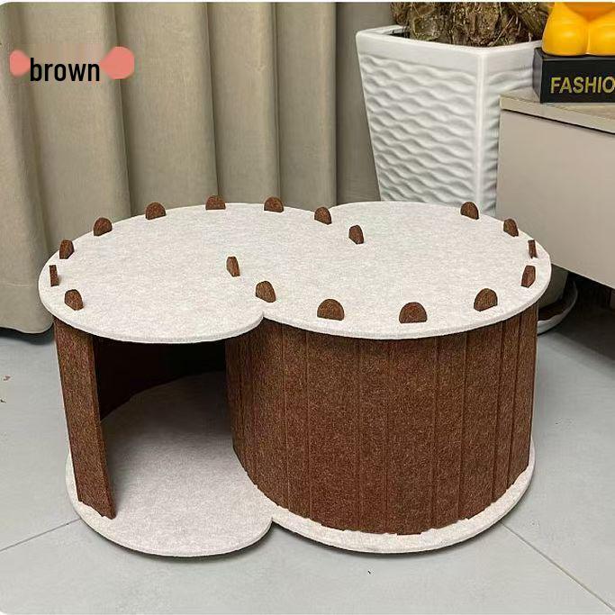 Four Seasons Semi-Enclosed Double Layer Felt Cat House & Tunnel