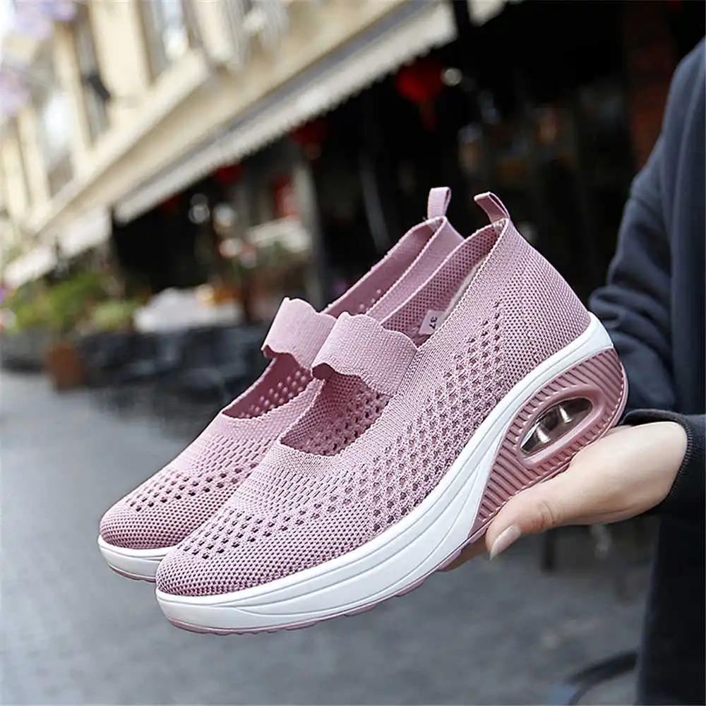 Fashion Knitted Size 39 Heeled Women's Shoes Dress Platform High Heel Original Women Sneakers Sports Excercise Shoess