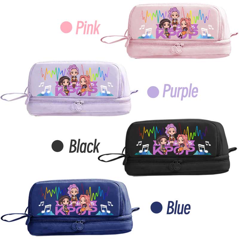 Double-layer Learning Stationery Bag Gift Girl Group Shoulders Bag For K-Pop Cartoon Pencil Case Stationery Bag Anime