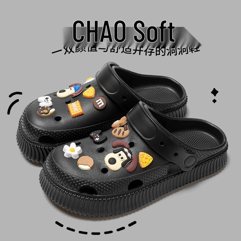 

Уличные девичьи туфли с отверстиями, парные шлепанцы с закрытым носком, женские сандалии и домашняя обувь, мужские туфли с отверстиями 40-41