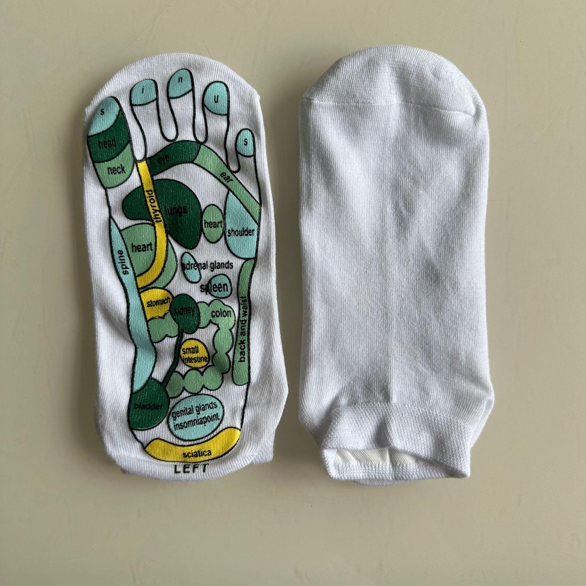 European Meridian Acupoint Massage Socks with Digital Print Design