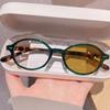 Retro Korean Oval Small Frame Photochromic Myopia Eyewear New Elliptical Myopia Glasses Anti Blue Light Color Changing Glasses