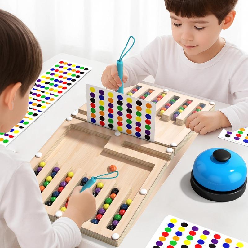 Wooden Battle Magnetic Shape Matching Maze Board Montessori Geometry Color Cognition Education Toy Color Matching EarlyEducation