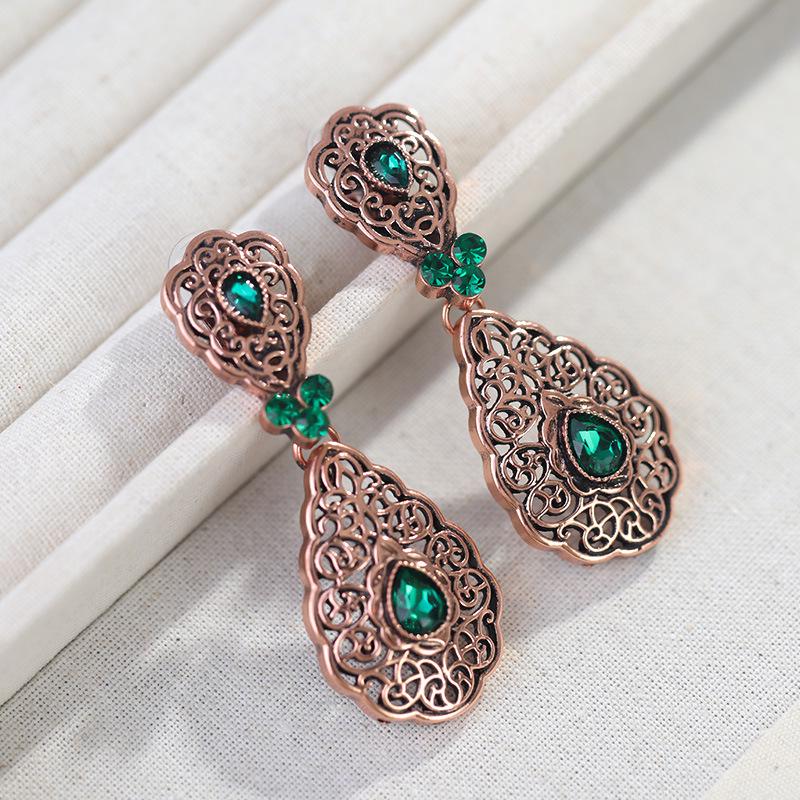 Elegant Moroccan-Style Hollow Drop Earrings for Women - Wedding & Festival Wear
