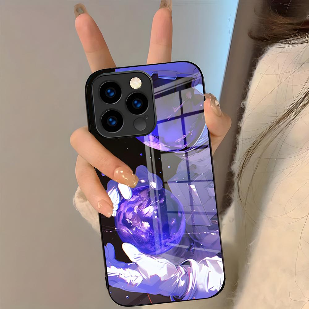 Astronaut Moon Stars Phone Case For IPhone 17 Pro Max 16 15 14 Pro Max 13 11 Plus Glass Cover