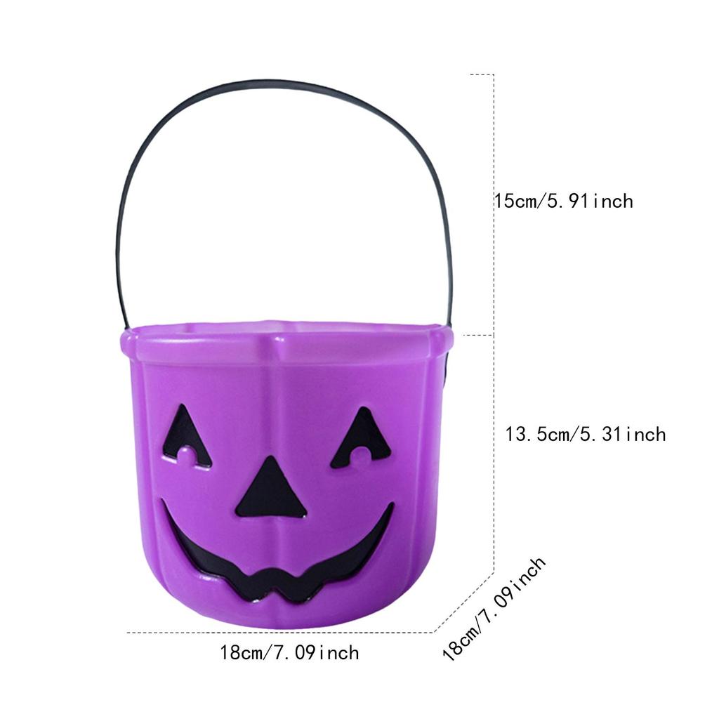 Halloween Trick or Treat Bucket Party Supplies Lightweight Children with Handle Container Candy Bucket Holder Halloween Gift