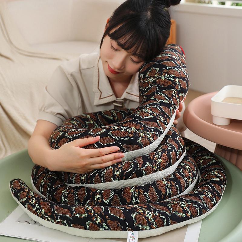 400cm Stuffed Animal Lifelike Burmese Python Plush Toy Simulation Long Coiled Snake Scary Reptile Giant Cobra Halloween Gift